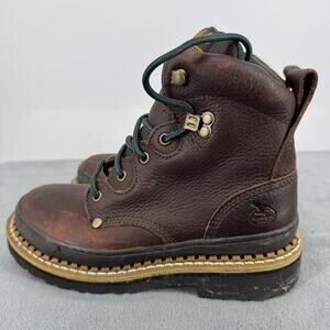 Georgia Giant G3374 Womens‎ 6.5W Steel Toe EH Work Boots Brown Leather
